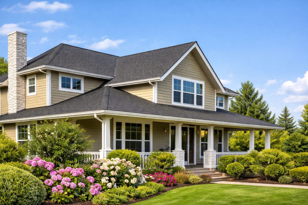 Clean roof after moss removal on a home in Burnaby